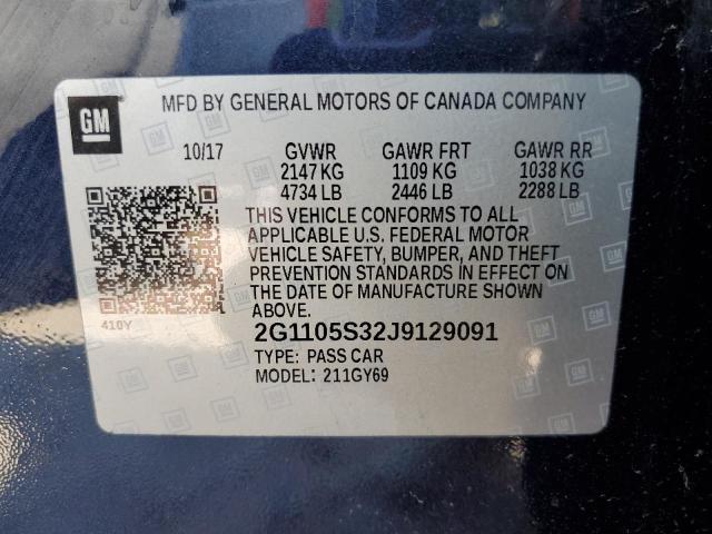 Photo 10 from auction – 2018 CHEVROLET IMPALA LT with VIN 2G1105S32J9129091