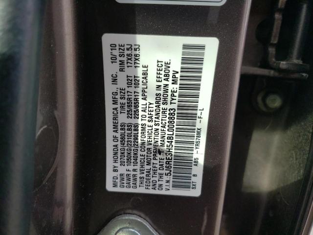 Photo 10 from auction – 2011 HONDA CR-V EX with VIN 5J6RE3H54BL008883
