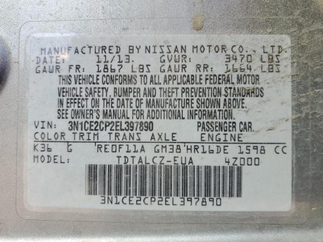 Photo 10 from auction – 2014 NISSAN VERSA NOTE with VIN 3N1CE2CP2EL397890