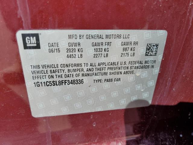 Photo 10 from auction – 2015 CHEVROLET MALIBU 1LT with VIN 1G11C5SL8FF348336
