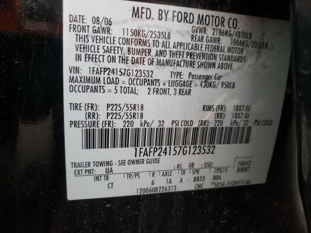 Photo 10 from auction – 2007 FORD FIVE HUNDR with VIN 1FAFP24157G123532