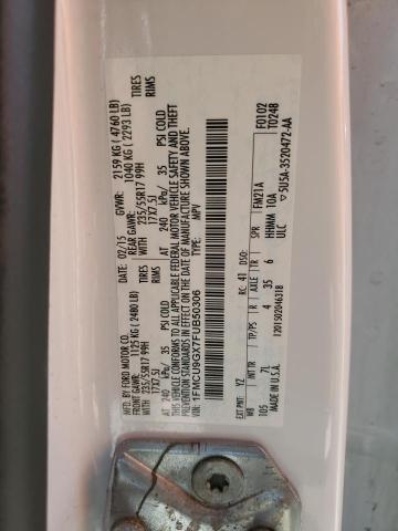 Photo 10 from auction – 2015 FORD ESCAPE SE with VIN 1FMCU9GX7FUB50306