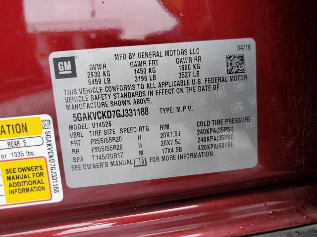 Photo 10 from auction – 2016 BUICK ENCLAVE with VIN 5GAKVCKD7GJ331188