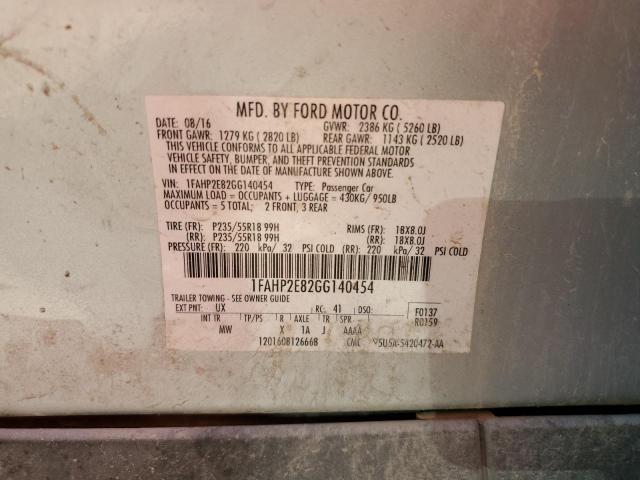 Photo 10 from auction – 2016 FORD TAURUS SEL with VIN 1FAHP2E82GG140454