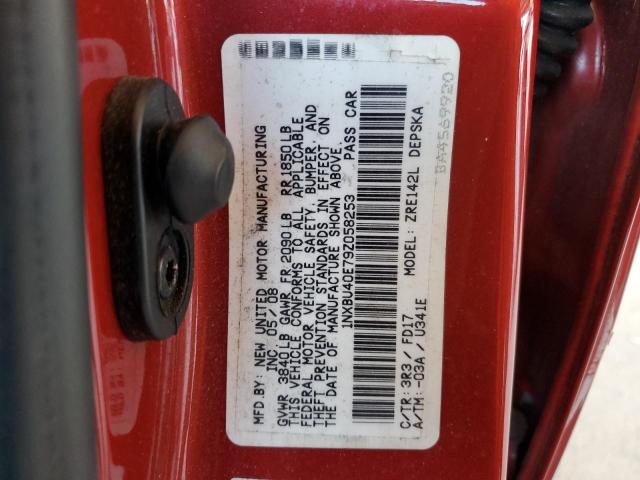 Photo 10 from auction – 2009 TOYOTA COROLLA BA with VIN 1NXBU40E79Z058253