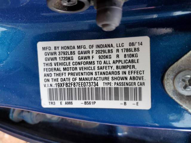 Photo 10 from auction – 2014 HONDA CIVIC EX with VIN 19XFB2F87EE073734