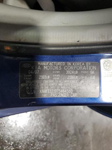 Photo 10 from auction – 2007 KIA SPECTRA EX with VIN KNAFE121975464583