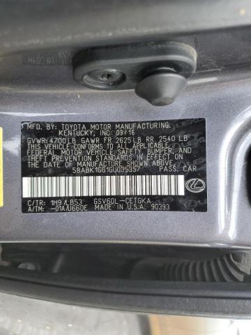 Photo 10 from auction – 2016 LEXUS ES 350 with VIN 58ABK1GG1GU035357