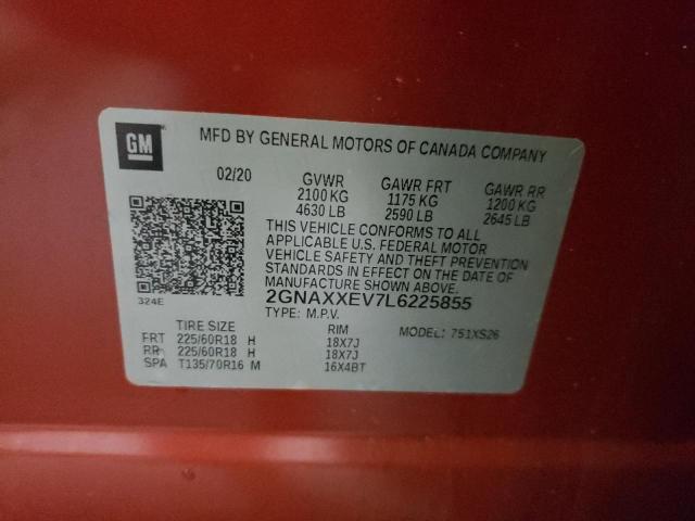 Photo 10 from auction – 2020 CHEVROLET EQUINOX PR with VIN 2GNAXXEV7L6225855