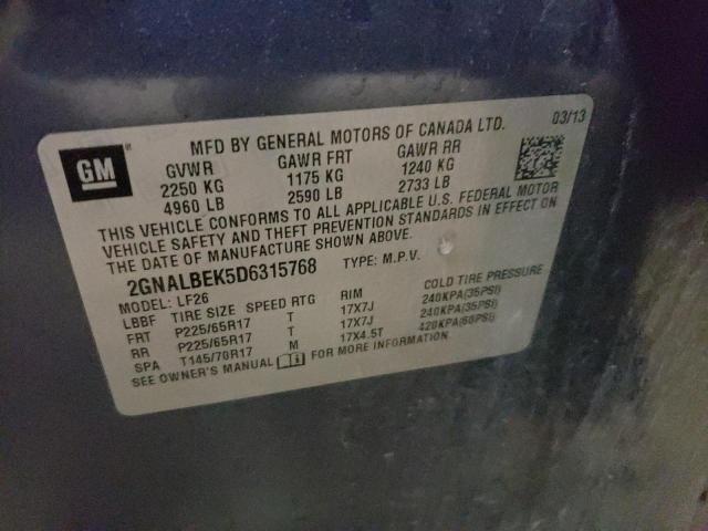 Photo 10 from auction – 2013 CHEVROLET EQUINOX LS with VIN 2GNALBEK5D6315768