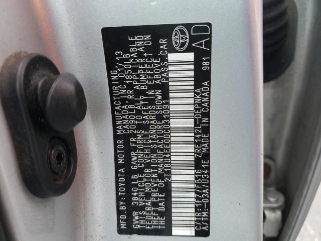 Photo 10 from auction – 2013 TOYOTA COROLLA BA with VIN 2T1BU4EE0DC031091