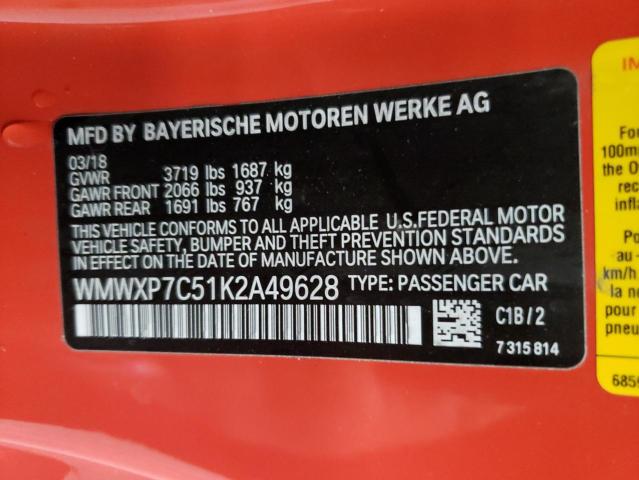 Photo 10 from auction – 2019 MINI COOPER S with VIN WMWXP7C51K2A49628
