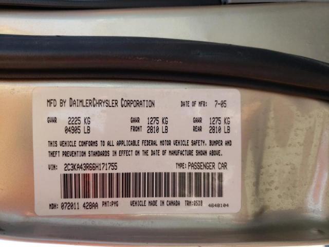 Photo 10 from auction – 2006 CHRYSLER 300 with VIN 2C3KA43R66H171755