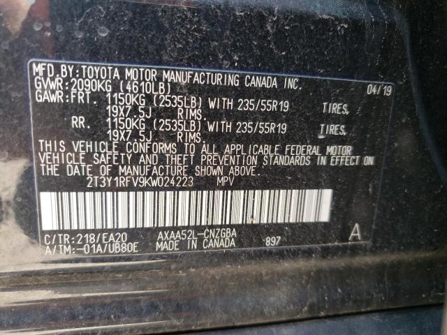 Photo 10 from auction – 2019 TOYOTA RAV4 LIMIT with VIN 2T3Y1RFV9KW024223