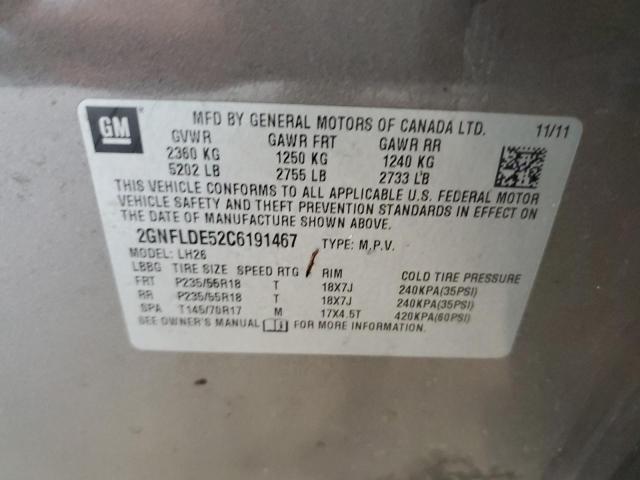 Photo 10 from auction – 2012 CHEVROLET EQUINOX LT with VIN 2GNFLDE52C6191467