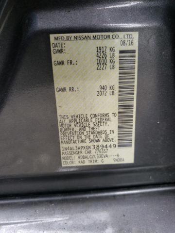 Photo 10 from auction – 2016 NISSAN ALTIMA 2.5 with VIN 1N4AL3APXGN389449