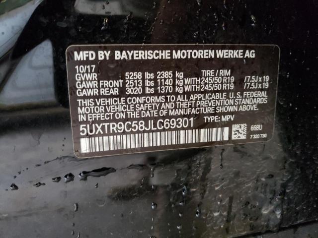 Photo 10 from auction – 2018 BMW X3 XDRIVE3 with VIN 5UXTR9C58JLC69301
