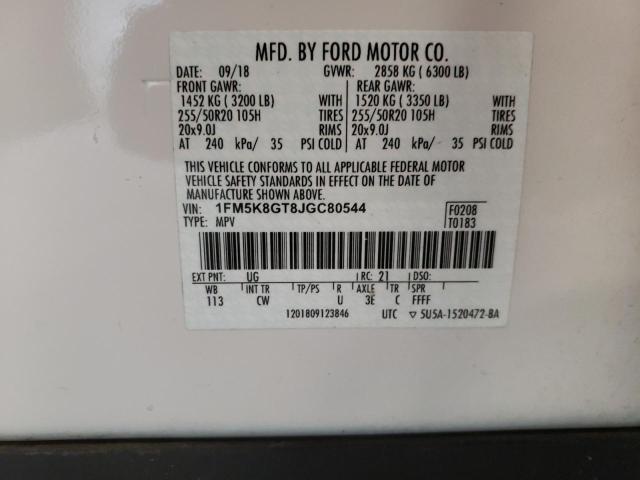 Photo 10 from auction – 2018 FORD EXPLORER S with VIN 1FM5K8GT8JGC80544
