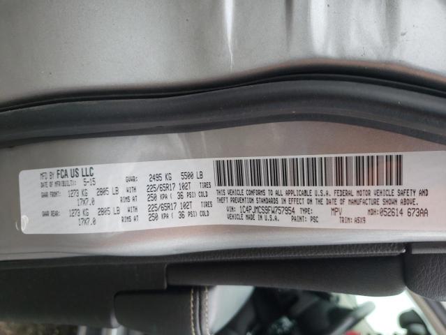 Photo 10 from auction – 2015 JEEP CHEROKEE L with VIN 1C4PJMCS9FW757954