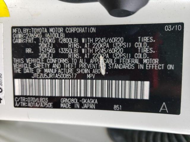 Photo 10 from auction – 2010 TOYOTA 4RUNNER SR with VIN JTEZU5JR1A5008517