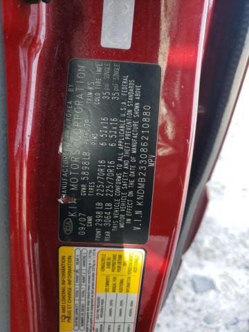 Photo 10 from auction – 2008 KIA SEDONA with VIN KNDMB233086210880
