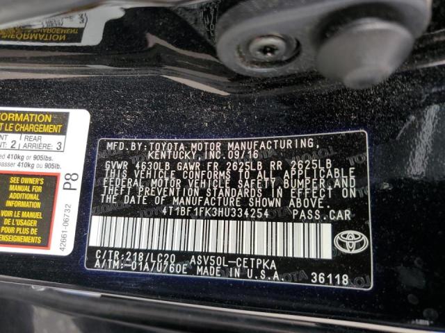 Photo 10 from auction – 2017 TOYOTA CAMRY LE with VIN 4T1BF1FK3HU334254