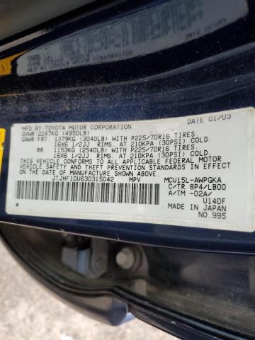 Photo 10 from auction – 2003 LEXUS RX 300 with VIN JTJHF10U630315042