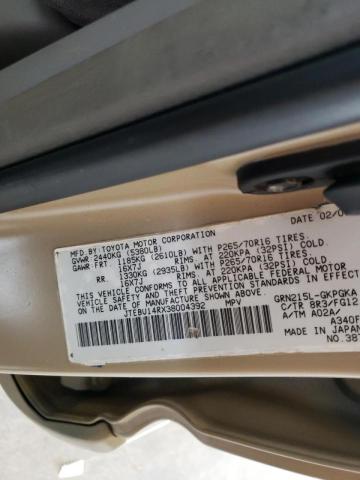 Photo 10 from auction – 2003 TOYOTA 4RUNNER SR with VIN JTEBU14RX38004392