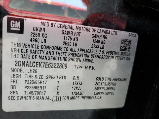 Photo 10 from auction – 2014 CHEVROLET EQUINOX LT with VIN 2GNALCEK7E6322809