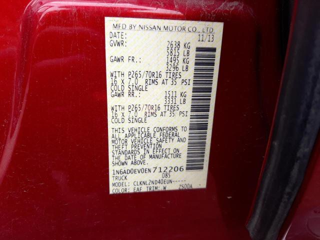 Photo 10 from auction – 2014 NISSAN FRONTIER S with VIN 1N6AD0EV0EN712206
