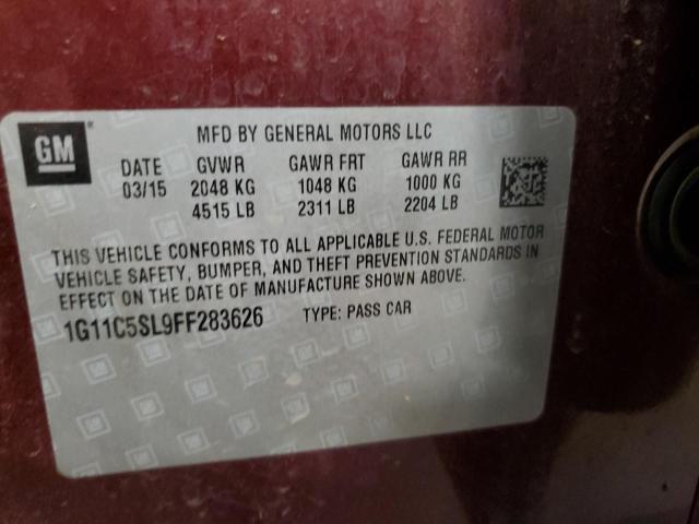 Photo 10 from auction – 2015 CHEVROLET MALIBU 1LT with VIN 1G11C5SL9FF283626
