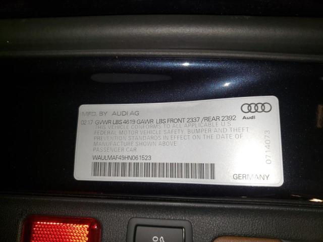 Photo 10 from auction – 2017 AUDI A4 ULTRA P with VIN WAULMAF49HN061523