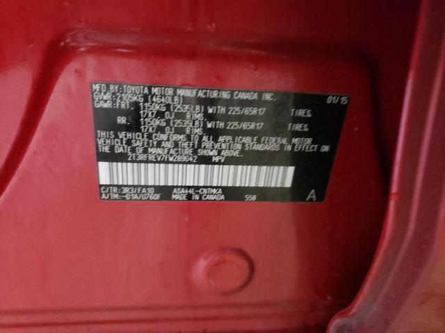 Photo 10 from auction – 2015 TOYOTA RAV4 XLE with VIN 2T3RFREV7FW289042