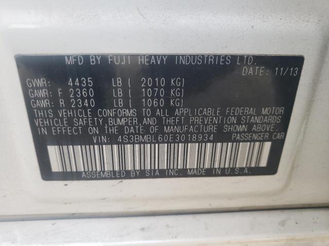 Photo 10 from auction – 2014 SUBARU LEGACY 2.5 with VIN 4S3BMBL60E3018934