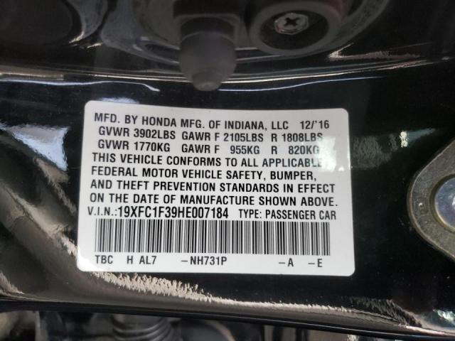Photo 10 from auction – 2017 HONDA CIVIC EX with VIN 19XFC1F39HE007184