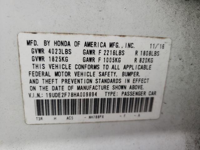 Photo 10 from auction – 2017 ACURA ILX PREMIU with VIN 19UDE2F78HA009894