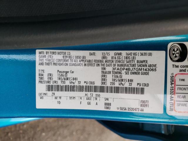 Photo 10 from auction – 2016 FORD FIESTA SE with VIN 3FADP4BJ7GM143065