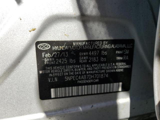 Photo 10 from auction – 2013 HYUNDAI SONATA SE with VIN 5NPEC4AB7DH701874