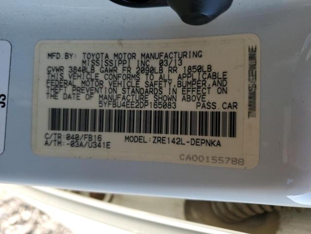 Photo 10 from auction – 2013 TOYOTA COROLLA BA with VIN 5YFBU4EE2DP165083