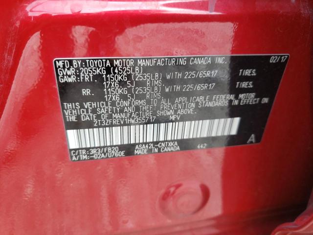 Photo 10 from auction – 2017 TOYOTA RAV4 LE with VIN 2T3ZFREV1HW355717