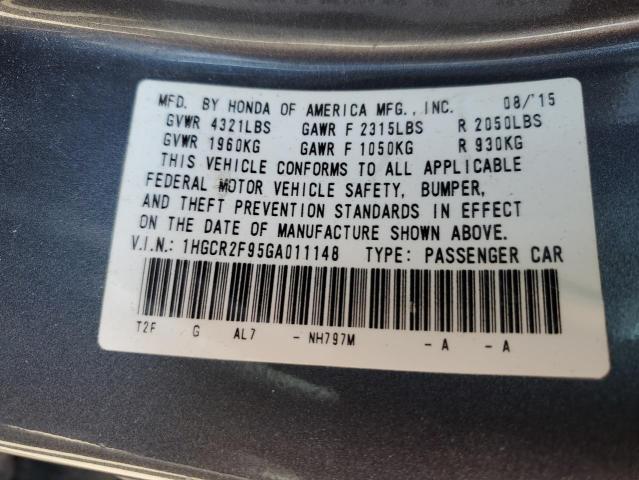 Photo 10 from auction – 2016 HONDA ACCORD EXL with VIN 1HGCR2F95GA011148