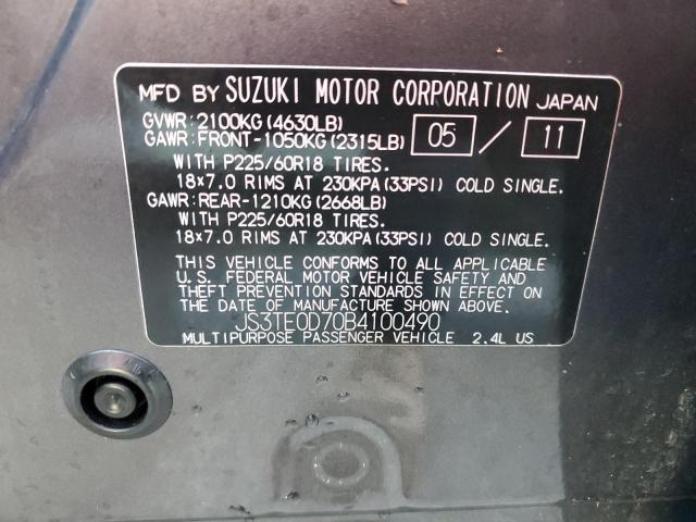 Photo 10 from auction – 2011 SUZUKI GRAND VITA with VIN JS3TE0D70B4100490