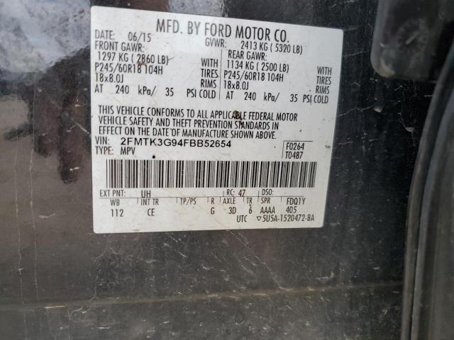 Photo 10 from auction – 2015 FORD EDGE SE with VIN 2FMTK3G94FBB52654