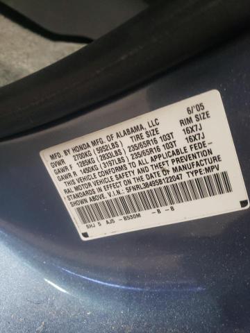 Photo 10 from auction – 2005 HONDA ODYSSEY EX with VIN 5FNRL38495B122047