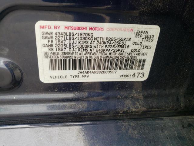Photo 10 from auction – 2011 MITSUBISHI OUTLANDER with VIN JA4AR4AU3BZ000537