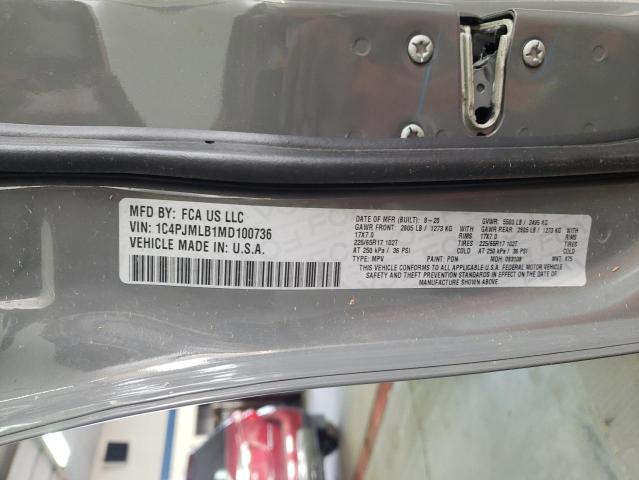 Photo 10 from auction – 2021 JEEP CHEROKEE L with VIN 1C4PJMLB1MD100736