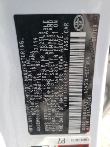 Photo 10 from auction – 2014 TOYOTA CAMRY L with VIN 4T4BF1FK6ER399567