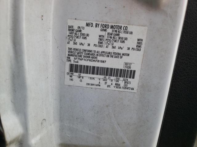 Photo 10 from auction – 2013 FORD F150 with VIN 1FTNF1CF6DKF81587