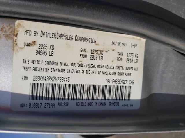 Photo 10 from auction – 2007 DODGE CHARGER SE with VIN 2B3KA43RX7H733445