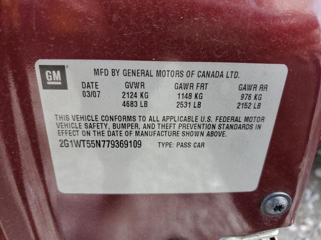 Photo 10 from auction – 2007 CHEVROLET IMPALA LT with VIN 2G1WT55N779369109